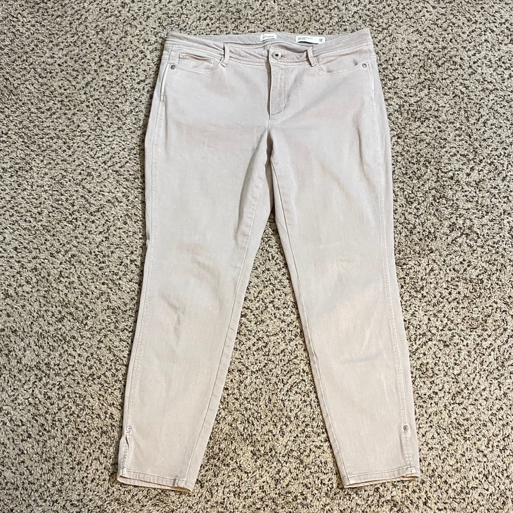 J. Jill Khaki Authentic Slim Fit Ankle Jean - last pic included to show fit